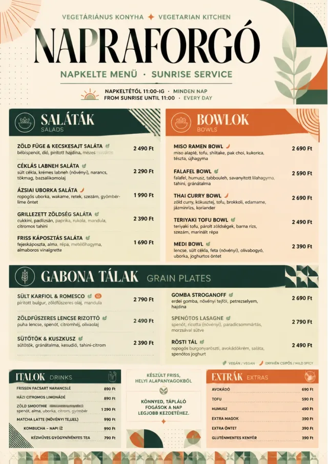 Modern Fusion vegetarian-menu menu template preview