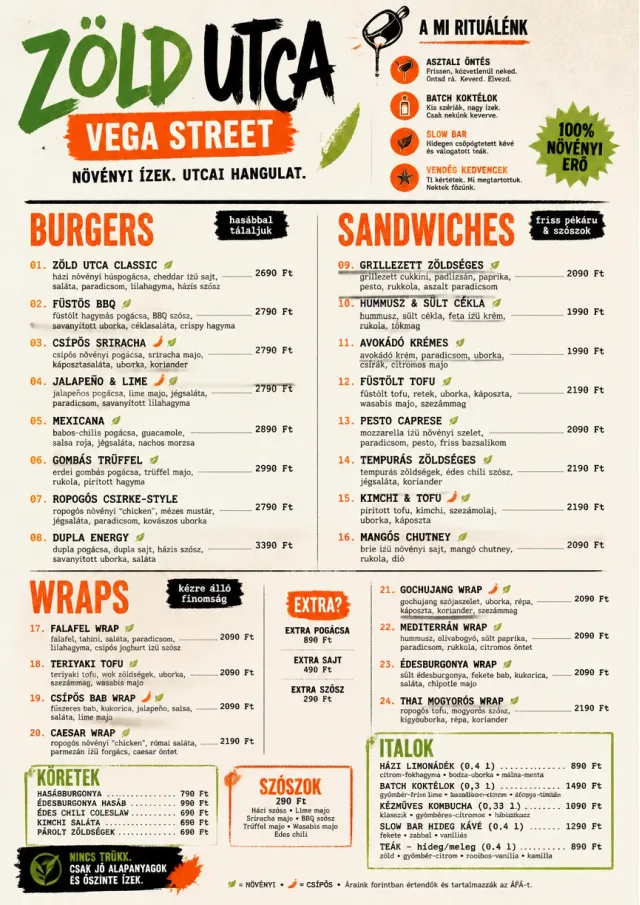 Street Stall Energy vegetarian-menu menu template preview
