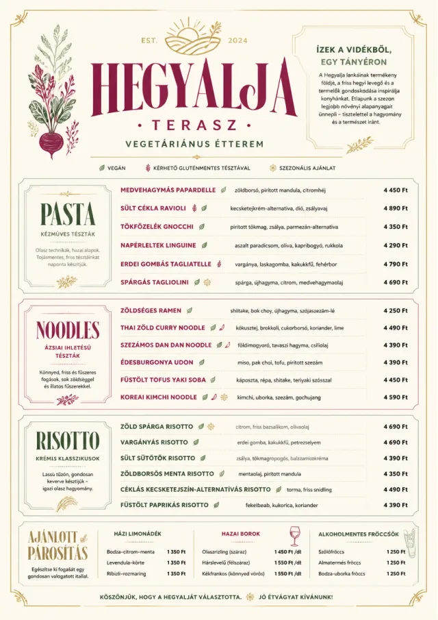 Fine Regional vegetarian-menu menu template preview
