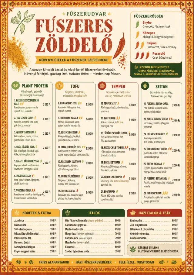Spice Market Bold vegetarian-menu menu template preview