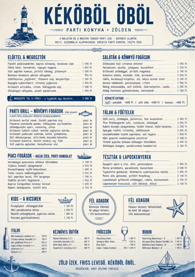 Coastal Regional vegetarian-menu menu template preview