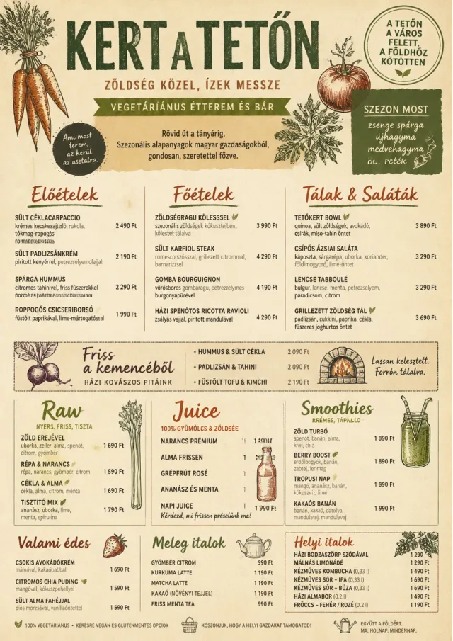 Farm Table Rustic vegetarian-menu menu template preview