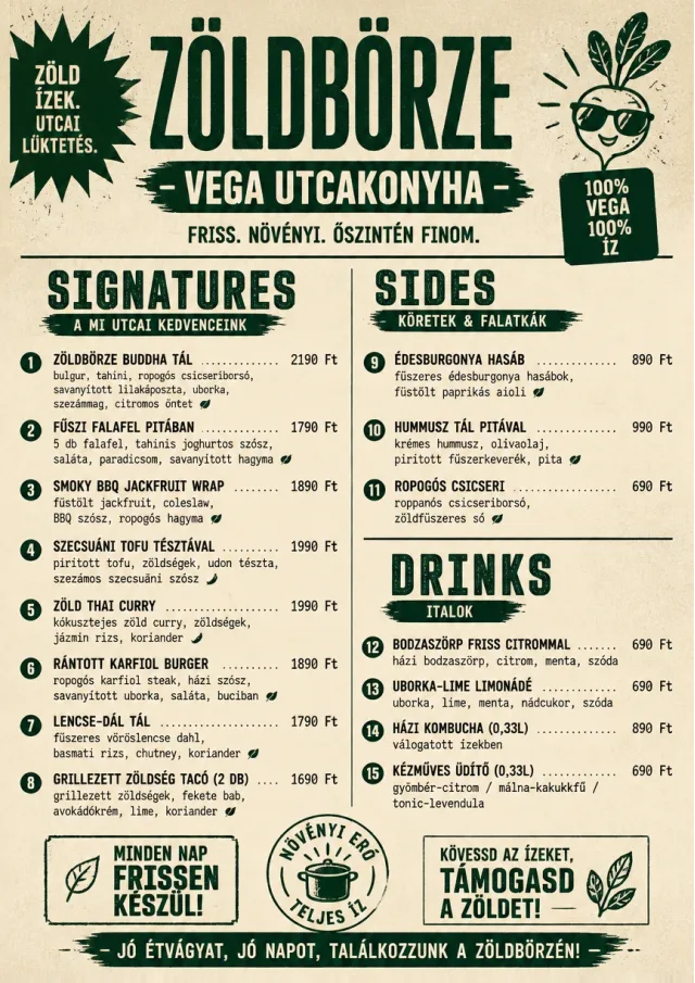 Street Stall Flyer vegetarian-menu menu template preview