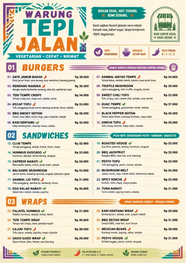 Street Stall Energy vegetarian-menu menu template preview