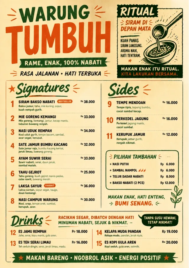Street Stall Flyer vegetarian-menu menu template preview