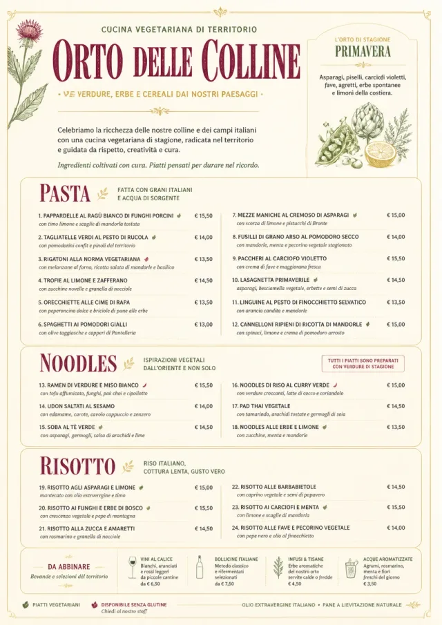 Fine Regional vegetarian-menu menu template preview