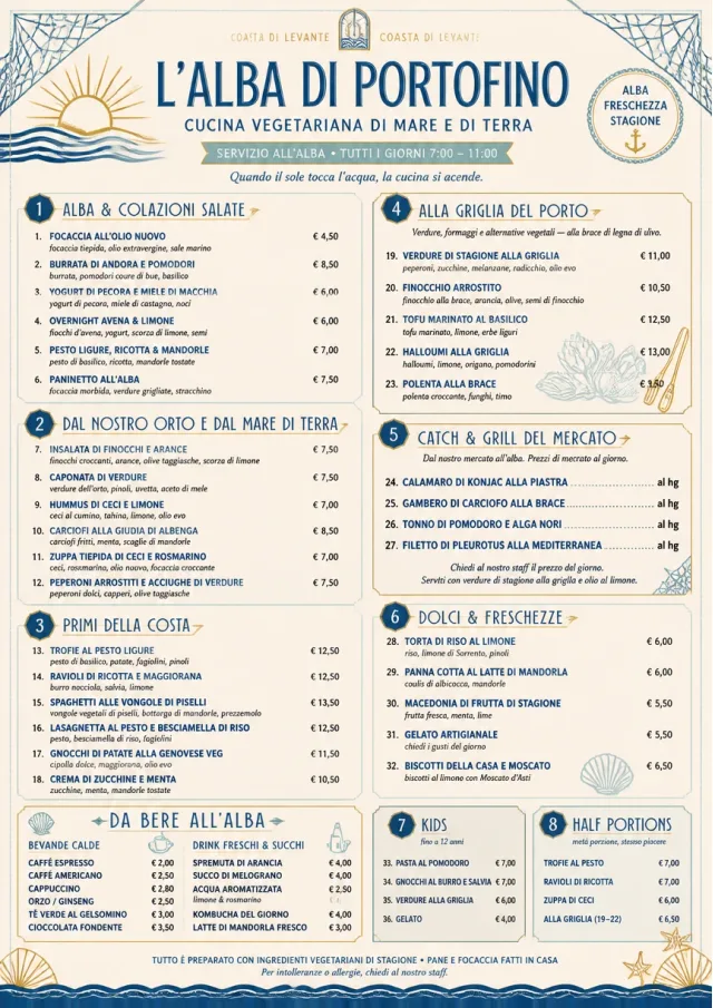 Coastal Regional vegetarian-menu menu template preview