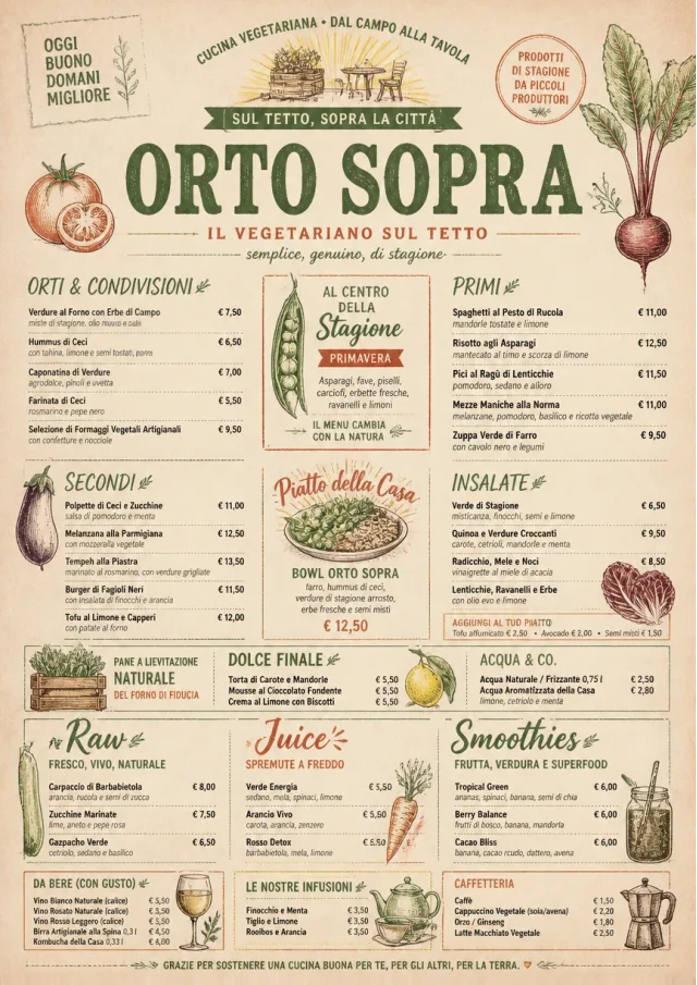 Farm Table Rustic vegetarian-menu menu template preview