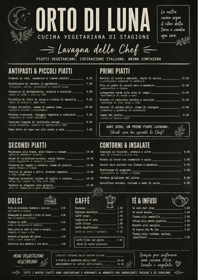 Chef Specials Board vegetarian-menu menu template preview