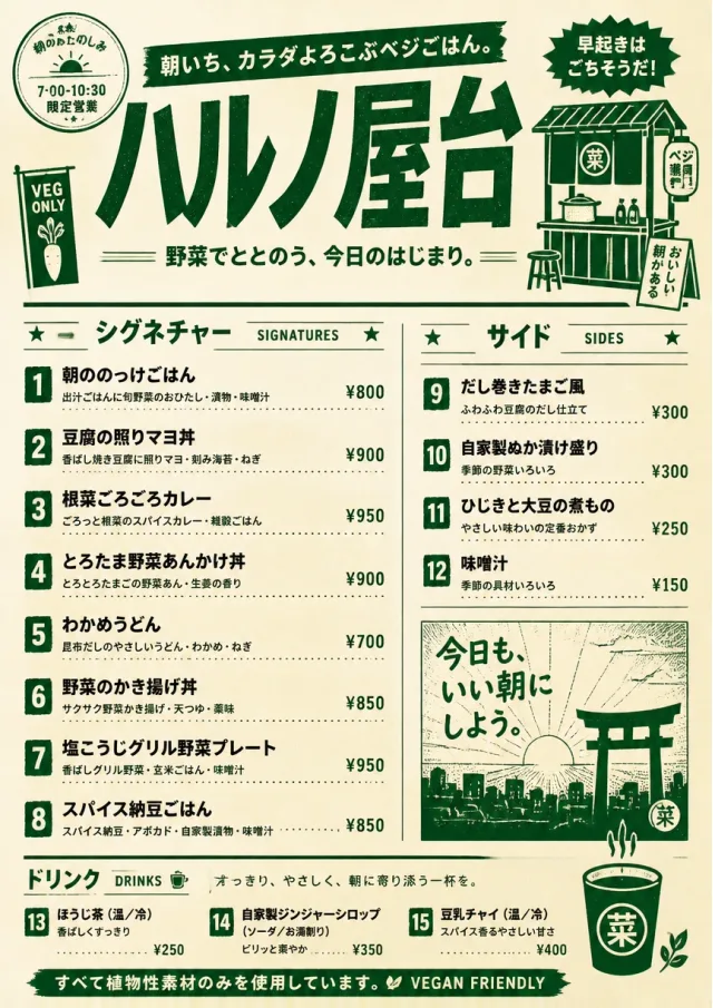 Street Stall Flyer vegetarian-menu menu template preview