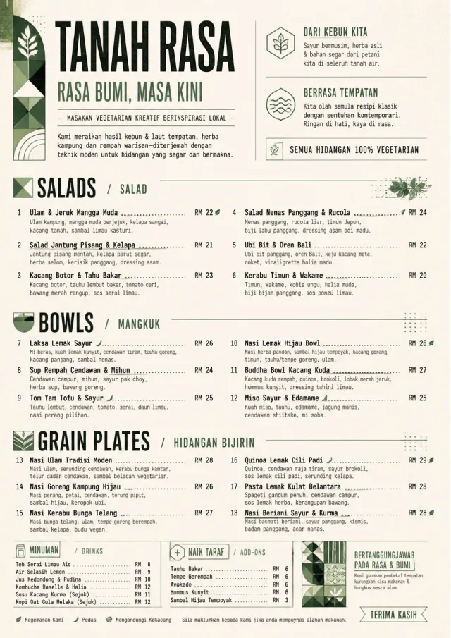 Modern Fusion vegetarian-menu menu template preview