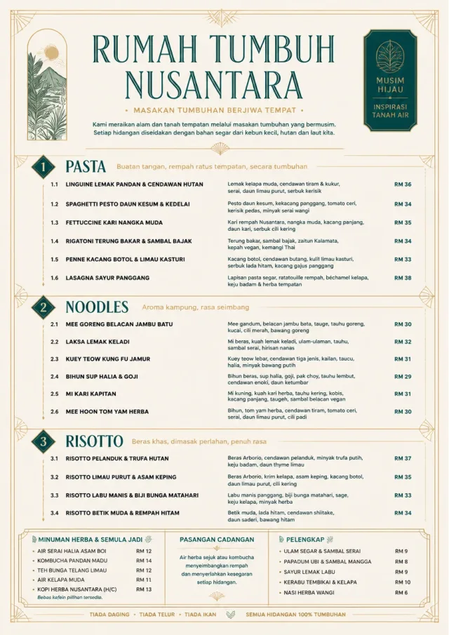Fine Regional vegetarian-menu menu template preview
