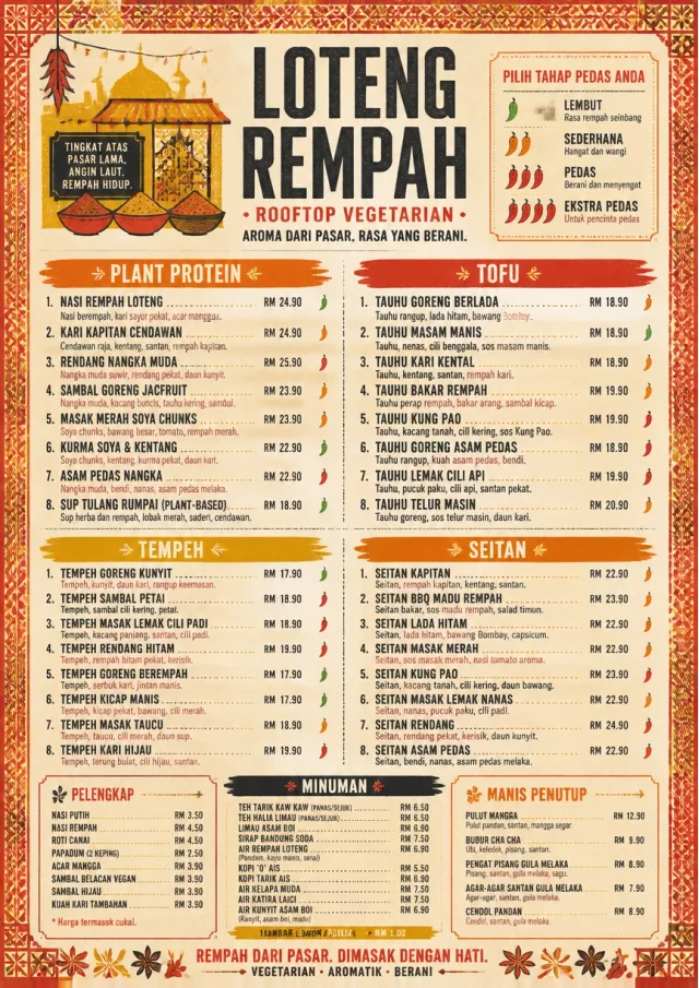 Spice Market Bold vegetarian-menu menu template preview
