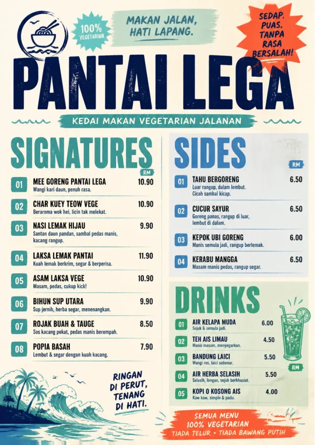 Street Stall Flyer vegetarian-menu menu template preview