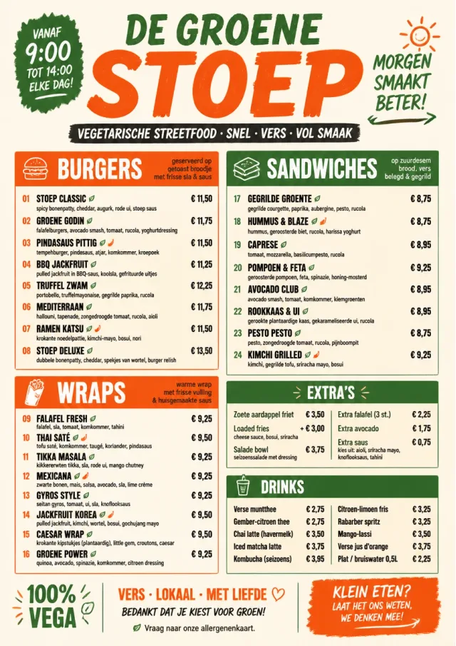 Street Stall Energy vegetarian-menu menu template preview