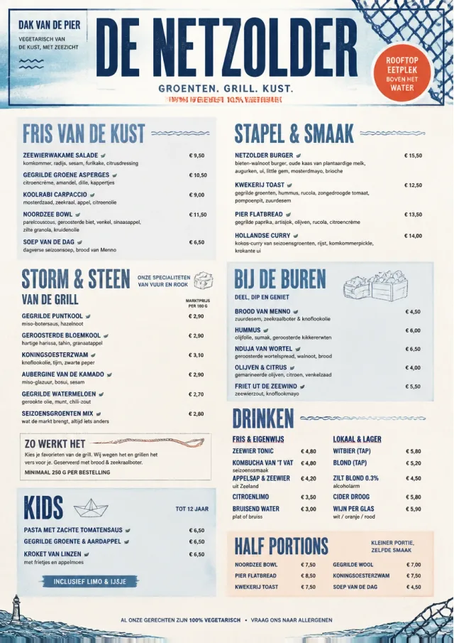 Coastal Regional vegetarian-menu menu template preview