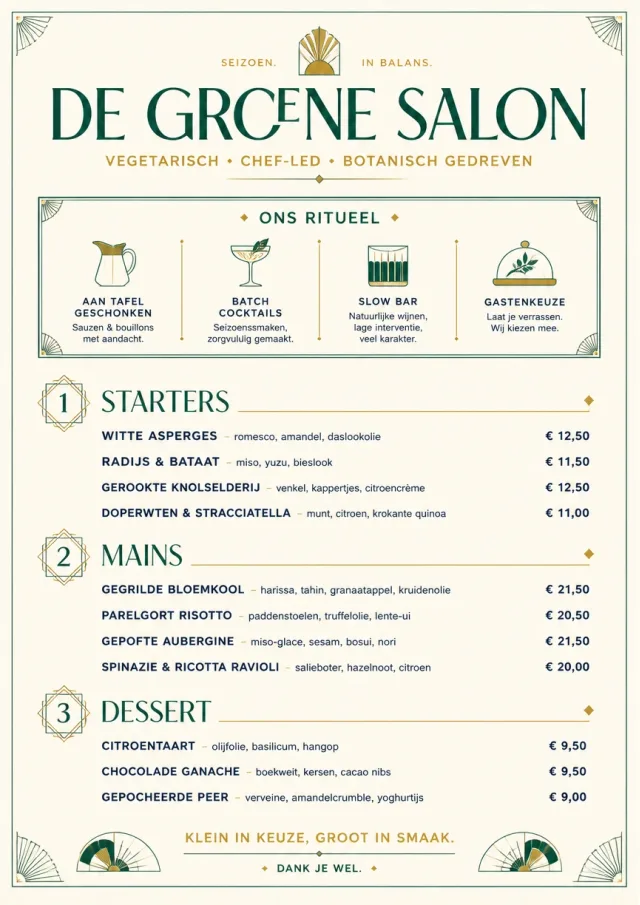 Chef Carte Brève vegetarian-menu menu template preview