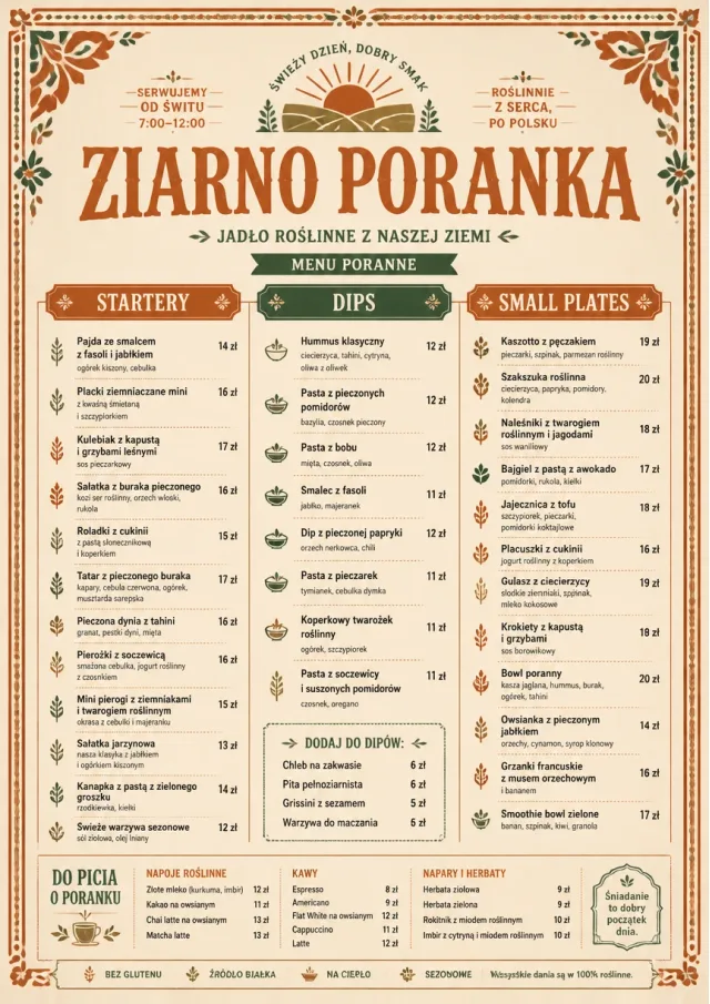 Heritage Tradition vegetarian-menu menu template preview