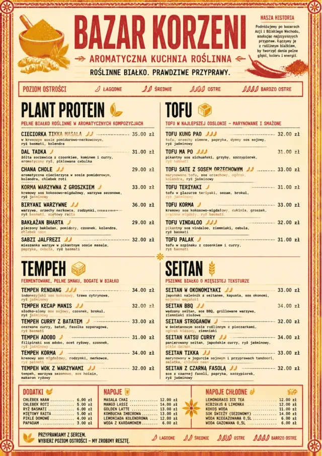 Spice Market Bold vegetarian-menu menu template preview