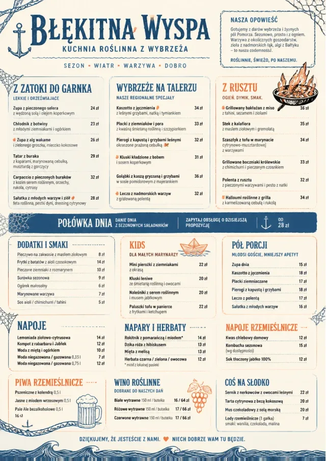 Coastal Regional vegetarian-menu menu template preview