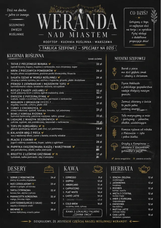 Chef Specials Board vegetarian-menu menu template preview