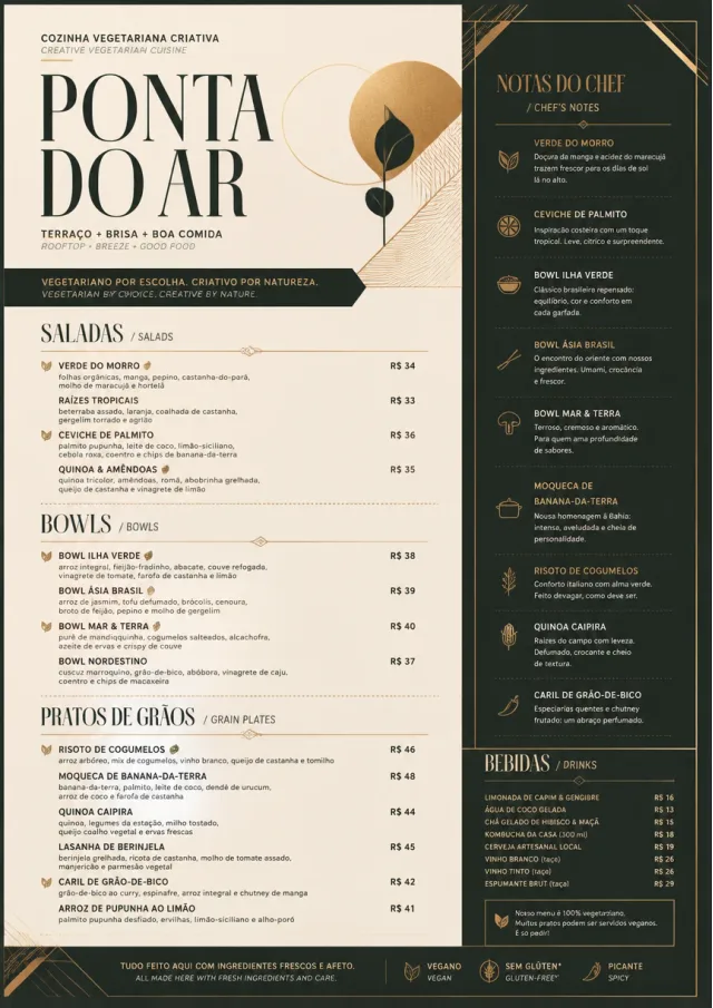 Modern Fusion vegetarian-menu menu template preview