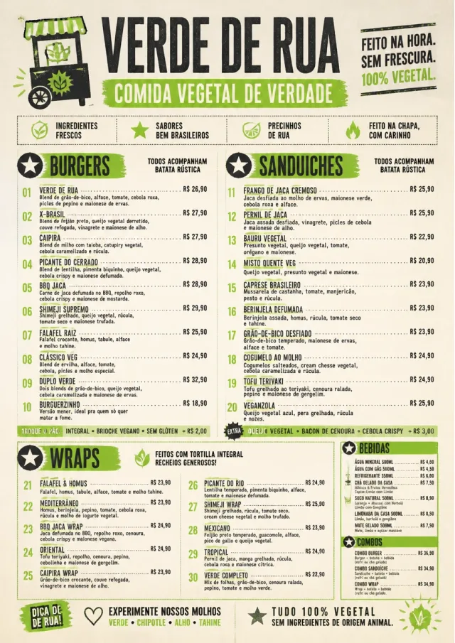 Street Stall Energy vegetarian-menu menu template preview