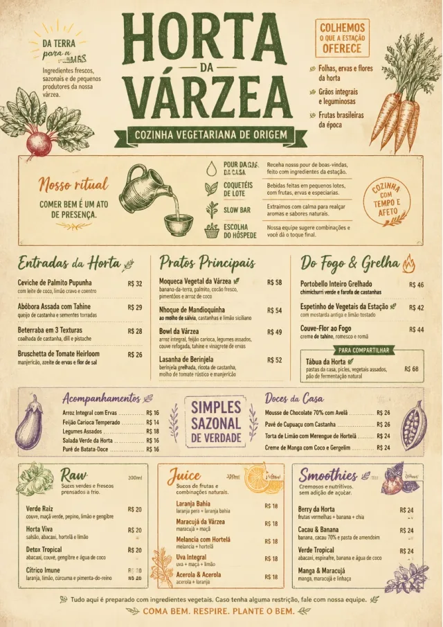 Farm Table Rustic vegetarian-menu menu template preview