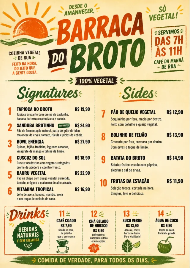 Street Stall Flyer vegetarian-menu menu template preview