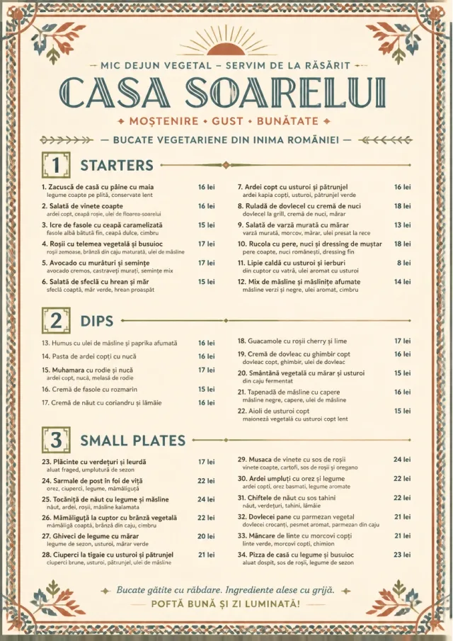 Heritage Tradition vegetarian-menu menu template preview