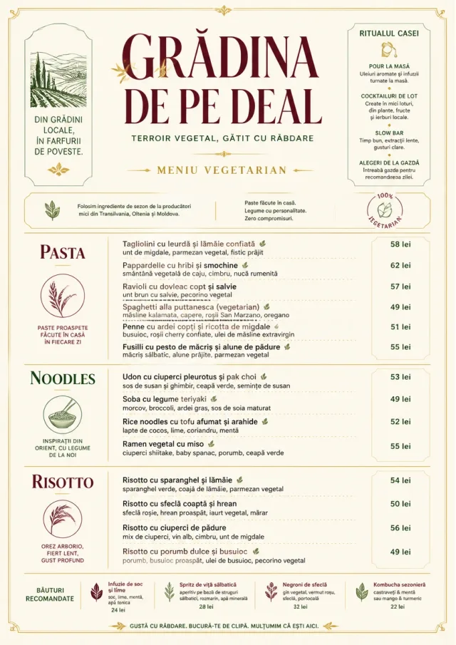 Fine Regional vegetarian-menu menu template preview