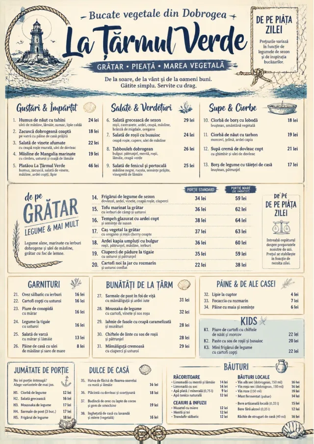 Coastal Regional vegetarian-menu menu template preview