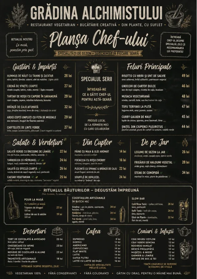 Chef Specials Board vegetarian-menu menu template preview
