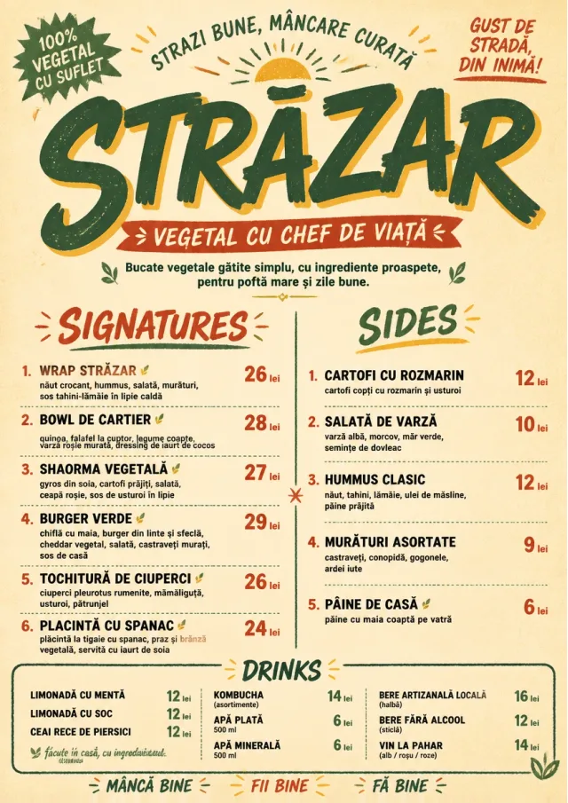Street Stall Flyer vegetarian-menu menu template preview