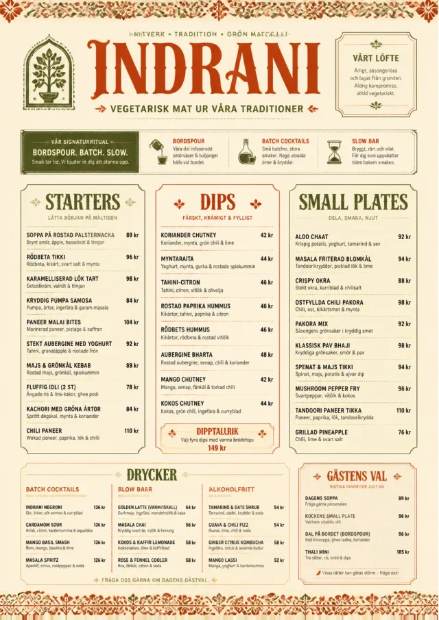 Heritage Tradition vegetarian-menu menu template preview