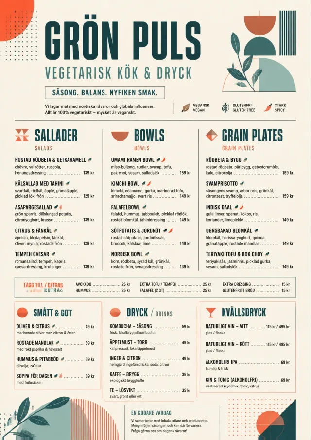 Modern Fusion vegetarian-menu menu template preview