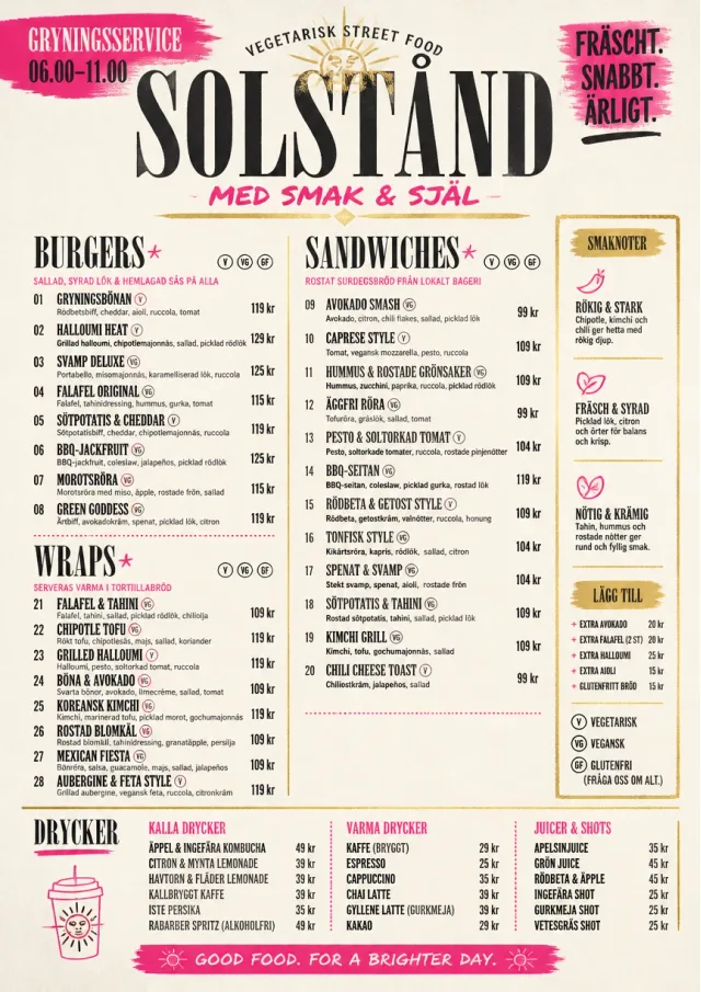 Street Stall Energy vegetarian-menu menu template preview