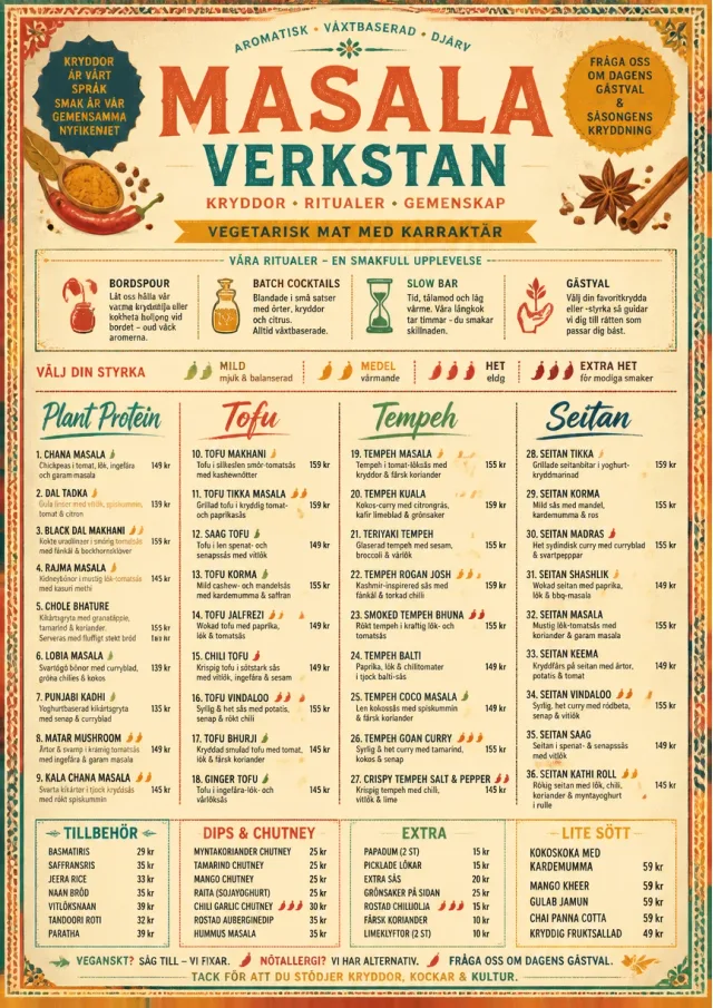 Spice Market Bold vegetarian-menu menu template preview