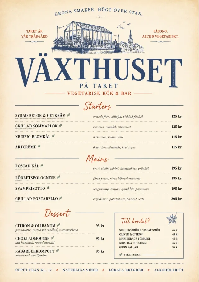 Chef Carte Brève vegetarian-menu menu template preview