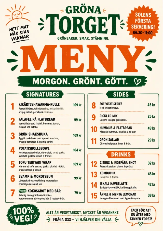 Street Stall Flyer vegetarian-menu menu template preview