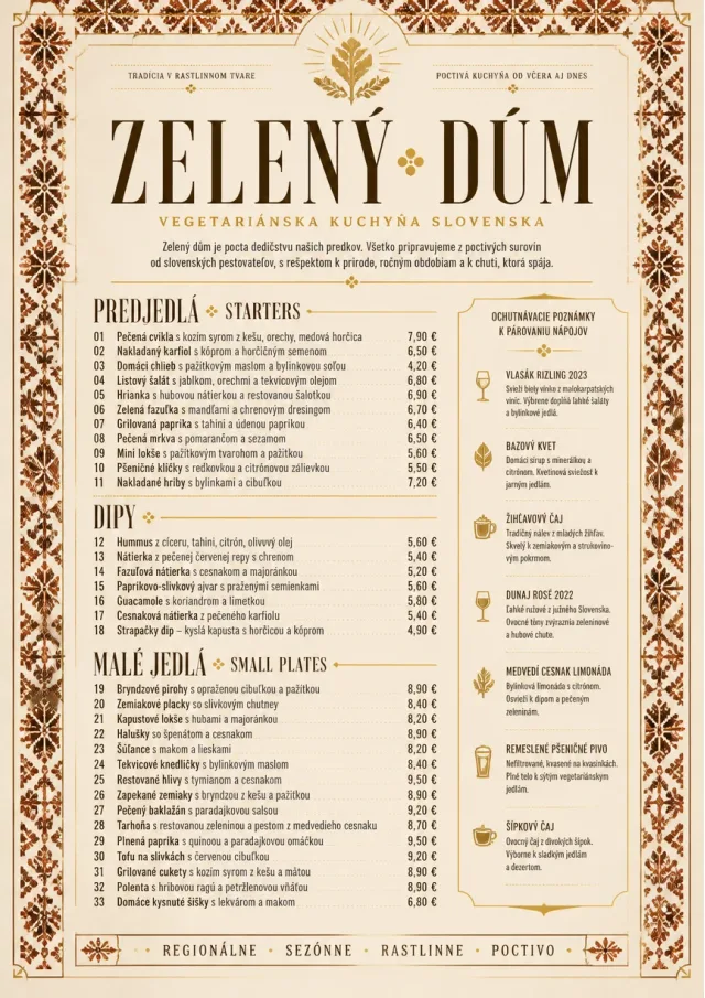 Heritage Tradition vegetarian-menu menu template preview