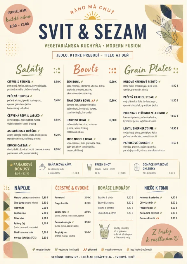 Modern Fusion vegetarian-menu menu template preview