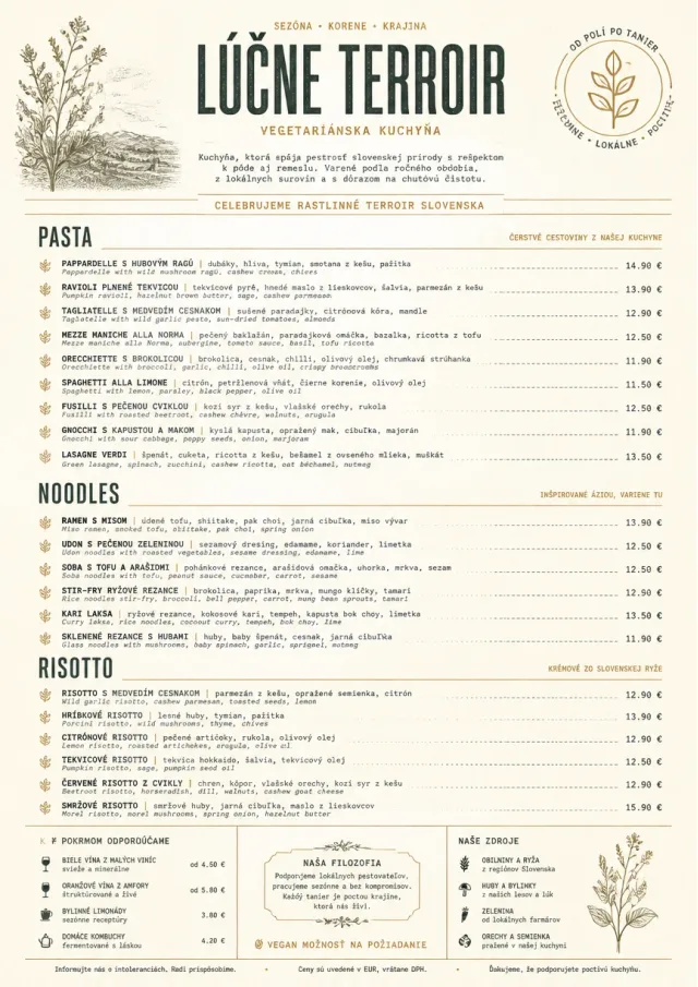 Fine Regional vegetarian-menu menu template preview