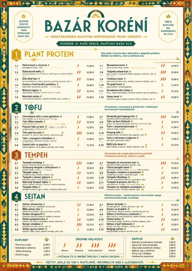 Spice Market Bold vegetarian-menu menu template preview