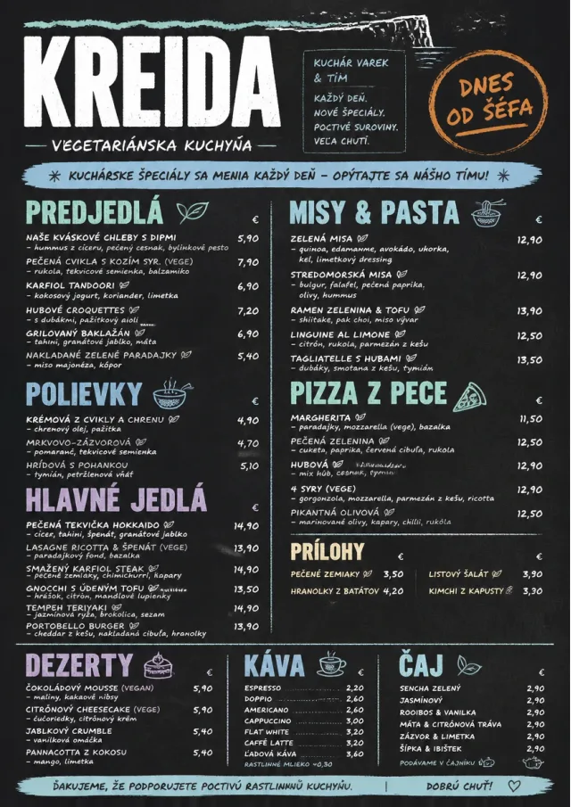 Chef Specials Board vegetarian-menu menu template preview