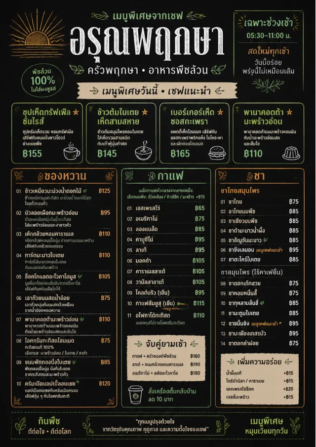 Chef Specials Board vegetarian-menu menu template preview