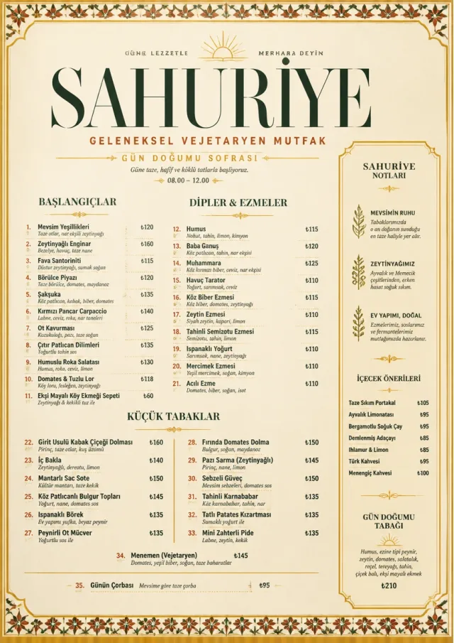 Heritage Tradition vegetarian-menu menu template preview