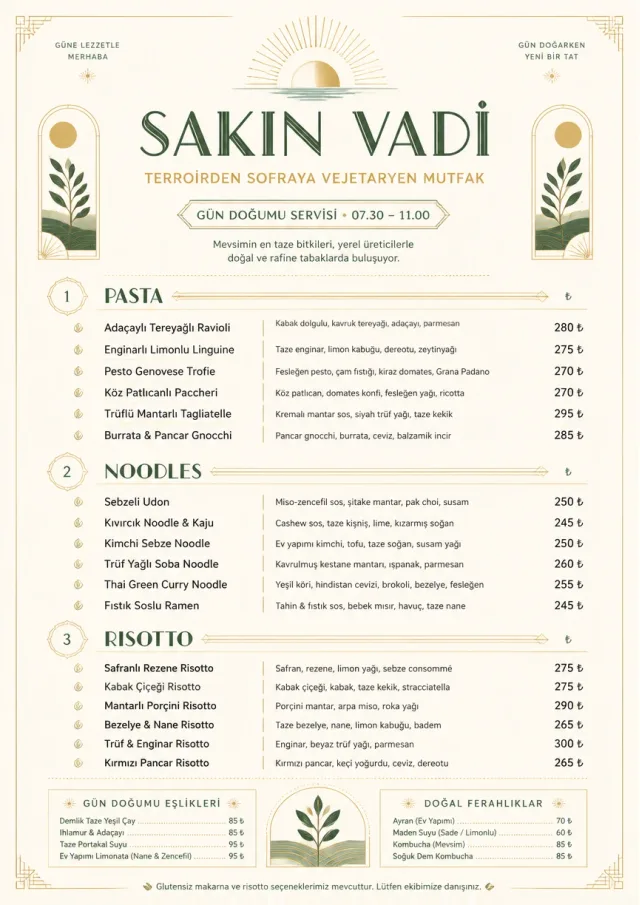 Fine Regional vegetarian-menu menu template preview