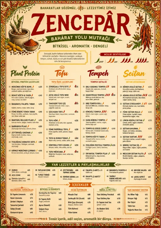Spice Market Bold vegetarian-menu menu template preview
