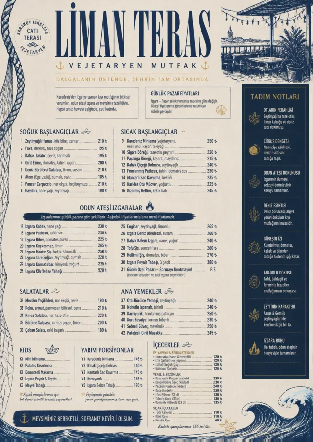 Coastal Regional vegetarian-menu menu template preview